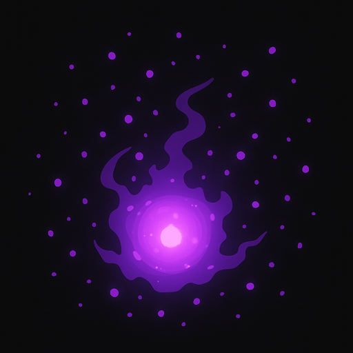 Luz oscura particulas, moradas.
In-Game asset.  2d.  High contrast.  No shadows