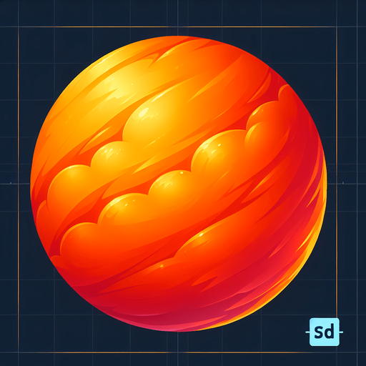 orange.
Single Game Texture.  In-Game asset.  2d.  Blank background.  High contrast.  No shadows