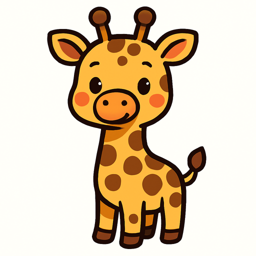 Cute giraffe.
In-Game asset.  2d.  High contrast.  No shadows