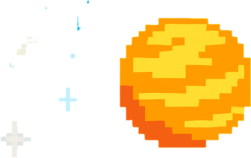 2d pixel art space.
In-Game asset.  2d.  High contrast.  No shadows