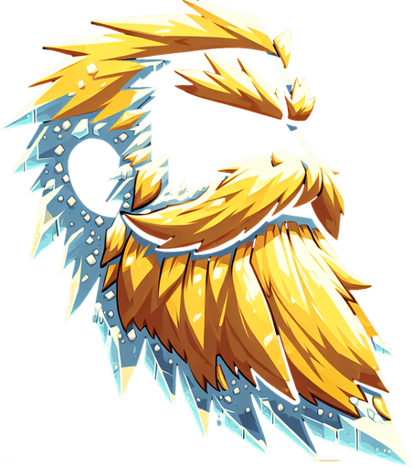 frozen golden beard, only beard, cartoon, side view Single Game Texture. In-Game asset. 2d. Blank background. High contrast. No shadows.