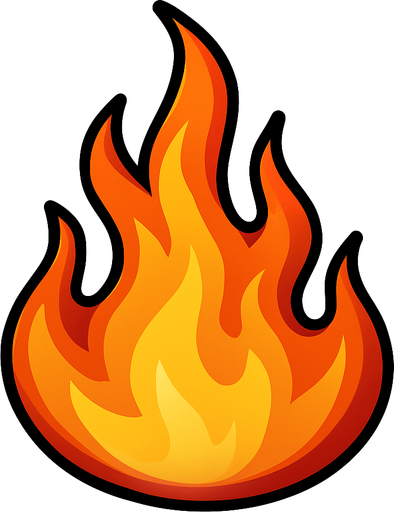 ateş, 3d, yazısız.
In-Game asset.  2d.  High contrast.  No shadows