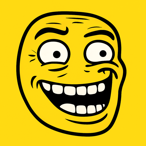 Upit meme face.
In-Game asset.  2d.  High contrast.  No shadows