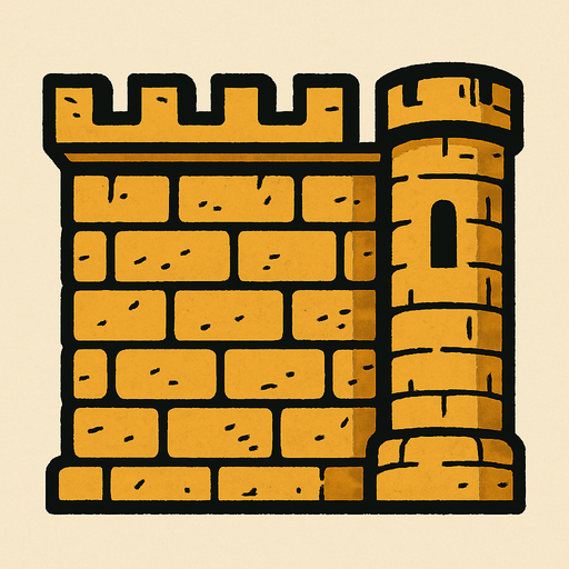 castle wall.
In-Game asset.  2d.  High contrast.  No shadows