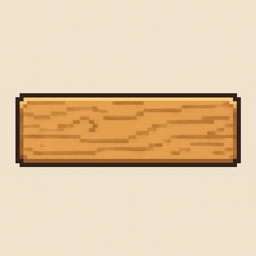 necesito construir un background para un hud, color madera clarito con 2 tornillos en los extremos bien en los bordes, con un borde viselado pixel art, muchisimo mas ancho que alto (relacion 5 -
 20 aprox).
In-Game asset.  2d.  High contrast.  No shadows