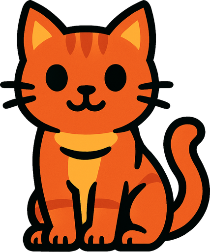 Cat.
In-Game asset.  2d.  High contrast.  No shadows