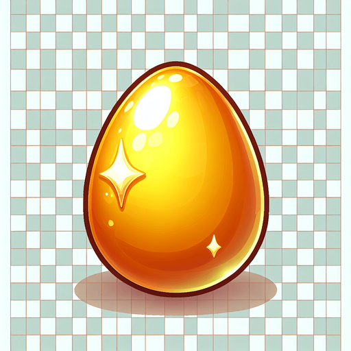 cartoon golden egg.
Single Game Texture. In-Game asset. 2d. Blank background. High contrast. No shadows.