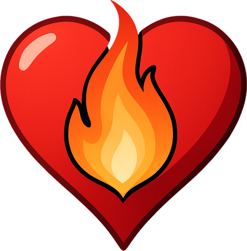 Just the heart from this picture with a flame in the cent t of it.