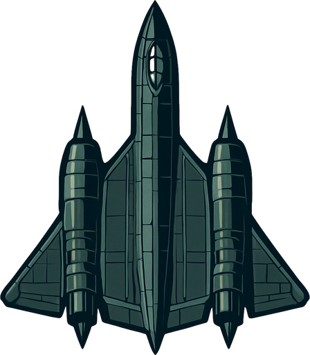 SR-71 uppifrån.
In-Game asset.  2d.  High contrast.  No shadows