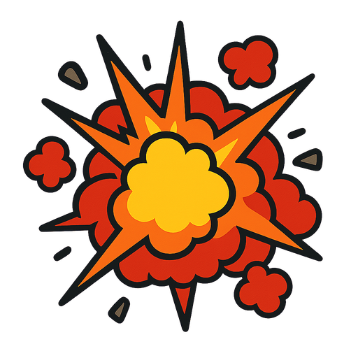 explosion 💥.
In-Game asset.  2d.  High contrast.  No shadows