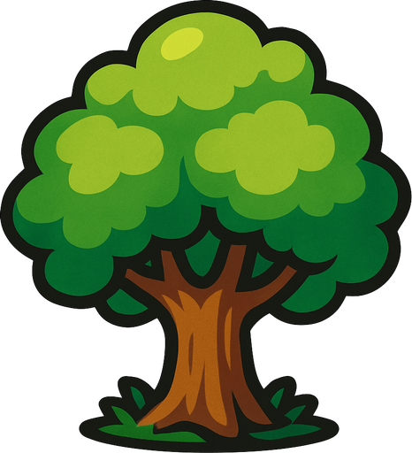 tree.
In-Game asset.  2d.  High contrast.  No shadows