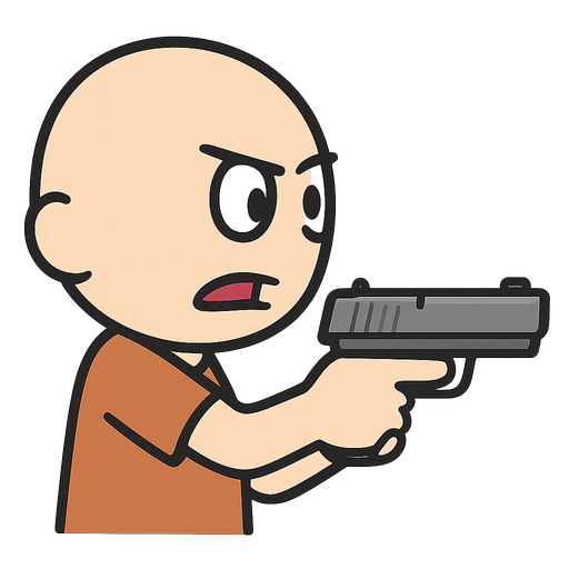 player handling a pistol
. No background. Transparent background. Blank background. No shadows. 2d. In-Game asset. flat
