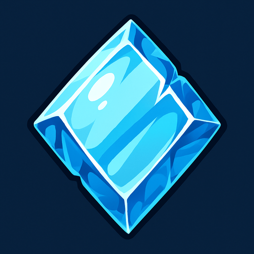 Льдинка как стеклышко.
In-Game asset.  2d.  High contrast.  No shadows