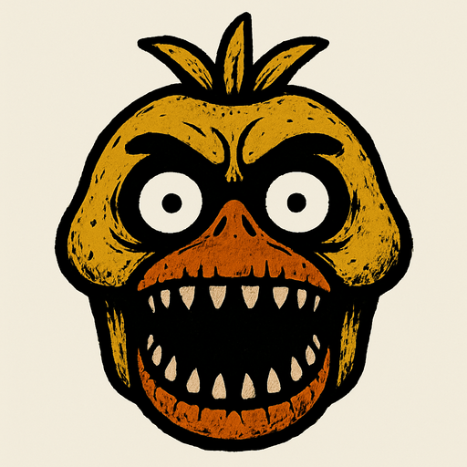 scary chica head.
In-Game asset.  2d.  High contrast.  No shadows