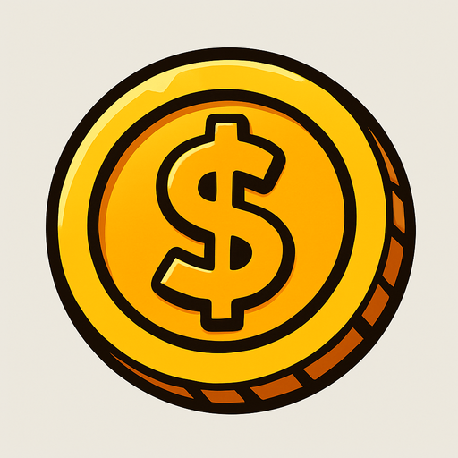 Coin.
In-Game asset.  2d.  High contrast.  No shadows