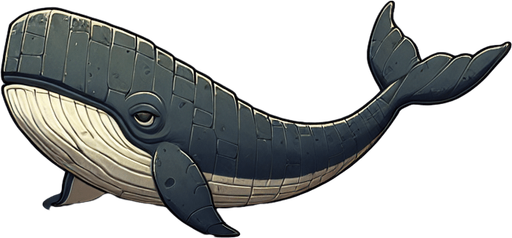 殿様鯨.
Single Game Texture. In-Game asset. 2d. Blank background. High contrast. No shadows.