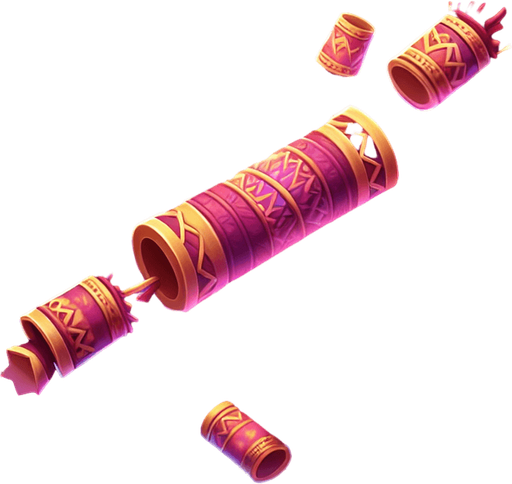 a magic crackers boom effect.
Single Game Texture.  In-Game asset.  2d.  Blank background.  High contrast.  No shadows