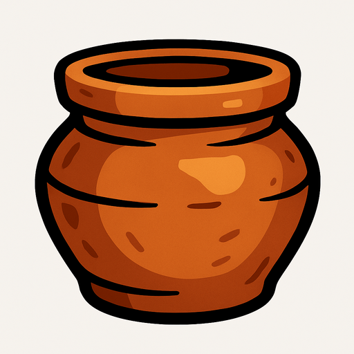 Pot.
In-Game asset.  2d.  High contrast.  No shadows