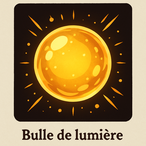 Bulle de lumière.
In-Game asset.  2d.  High contrast.  No shadows