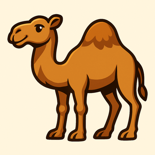 Camel.
In-Game asset.  2d.  High contrast.  No shadows