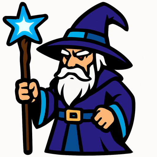 Büyücü.
In-Game asset.  2d.  High contrast.  No shadows