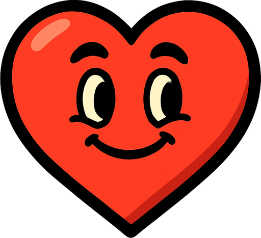 cartoon heart.
In-Game asset.  2d.  High contrast.  No shadows