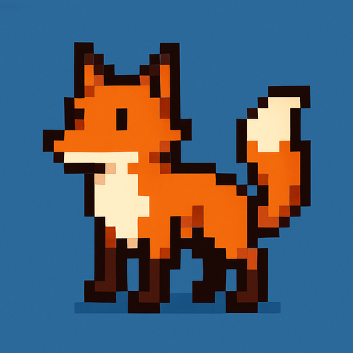 Fox pixel.
In-Game asset.  2d.  High contrast.  No shadows