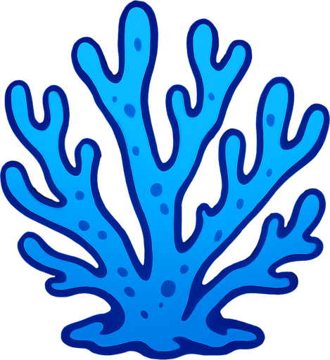 Coral bleu.
In-Game asset.  2d.  High contrast.  No shadows