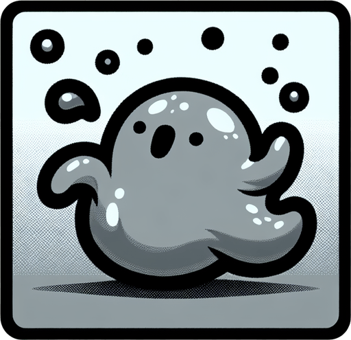 Un slime de agua RPG con estilo suave y simple.
Single Game Texture.  In-Game asset.  2d.  Blank background.  High contrast.  No shadows