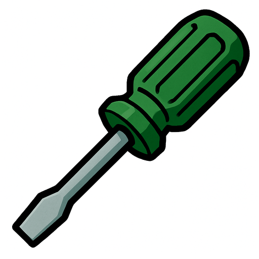 green Screw driver.
In-Game asset.  2d.  High contrast.  No shadows