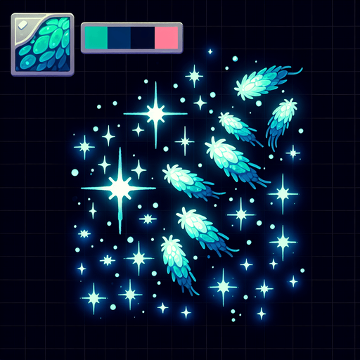 shining plankton.
Single Game Texture.  In-Game asset.  2d.  Blank background.  High contrast.  No shadows