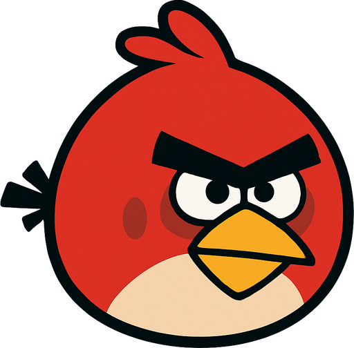 bird from angry birds.
In-Game asset.  2d.  High contrast.  No shadows