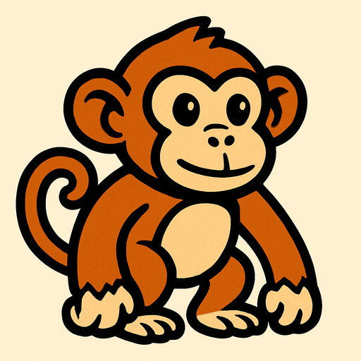 Monkey.
In-Game asset.  2d.  High contrast.  No shadows