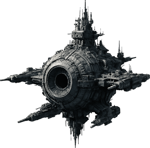 Uzay savaş istasyonu - Gerçekçi.
In-Game asset.  High contrast.  No shadows