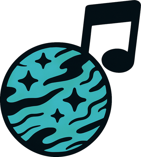 MÜZİK NOTASI ŞEKLİNDE BİR GFEZEGEN ÇİZ.
In-Game asset.  2d.  High contrast.  No shadows