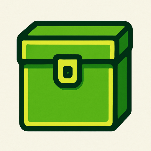 Green box.
In-Game asset.  2d.  High contrast.  No shadows
