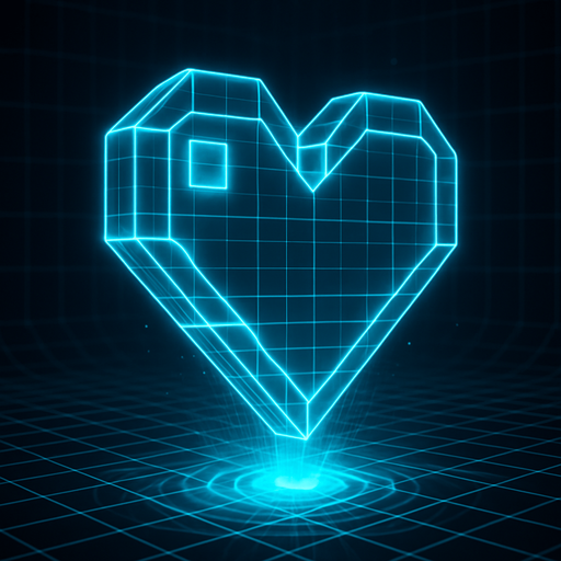 3d neon hologram cyberpunk projection grid