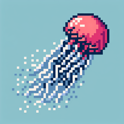 2d 16 bit classic image jellyfish.
Single Game Texture.  In-Game asset.  2d.  Blank background.  High contrast.  No shadows