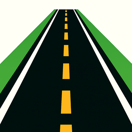 big road.
In-Game asset.  2d.  High contrast.  No shadows