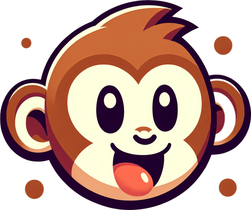 Monkey.
Single Game Texture.  In-Game asset.  2d.  Blank background.  No shadows