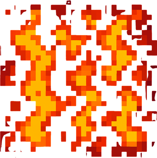 Make a 2d top-down pixelated flat image of Lava.
In-Game asset.  2d.  High contrast.  No shadows