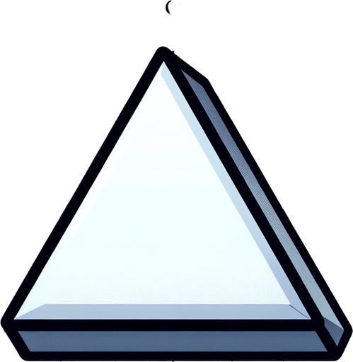 cartoon white triangle.
Single Game Texture. In-Game asset. 2d. Blank background. High contrast. No shadows.