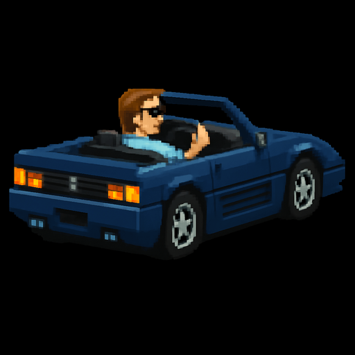 The car is dark blue