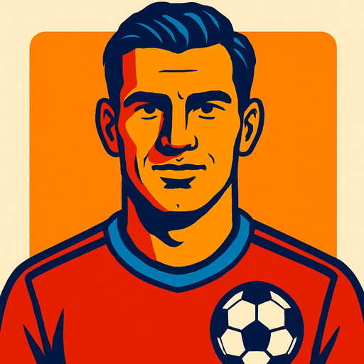 football player portre.
In-Game asset.  2d.  High contrast.  No shadows