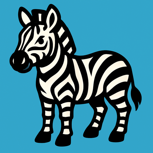 Zebra.
In-Game asset.  2d.  High contrast.  No shadows