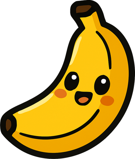 Banana cute.
In-Game asset.  2d.  High contrast.  No shadows
