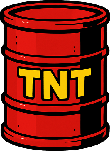 tnt yazılı varil.
In-Game asset.  2d.  High contrast.  No shadows