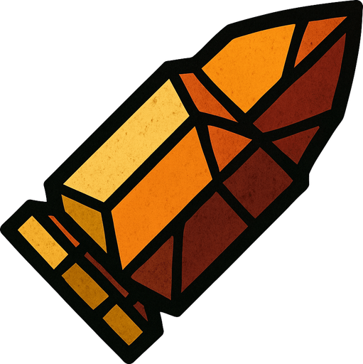 kübizm tarzında düz bir mermi.
In-Game asset.  2d.  High contrast.  No shadows