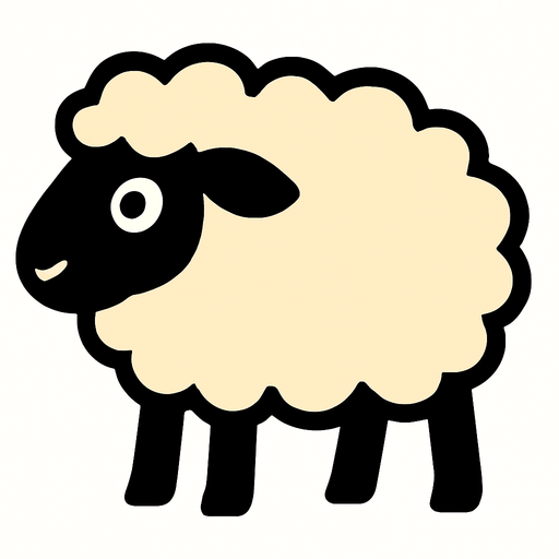 Sheep.
In-Game asset.  2d.  High contrast.  No shadows