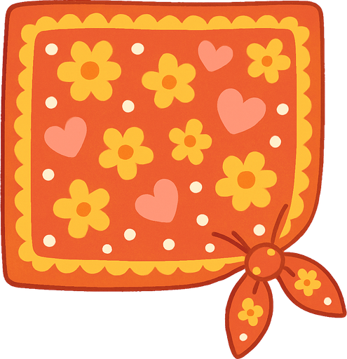 cute design scarf top view..
In-Game asset.  2d.  High contrast.  No shadows